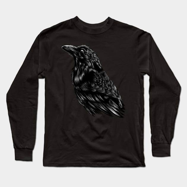 Raven Long Sleeve T-Shirt by albertocubatas